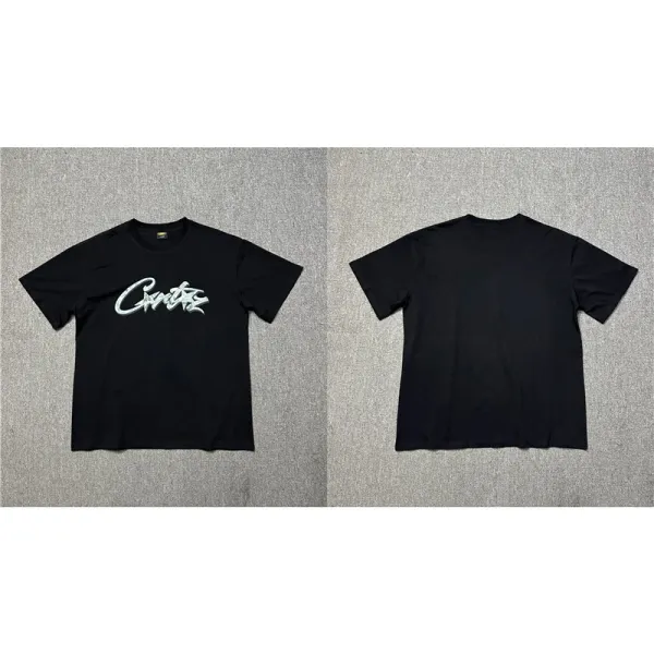 Corteiz Script Logo Black T-Shirt - 1