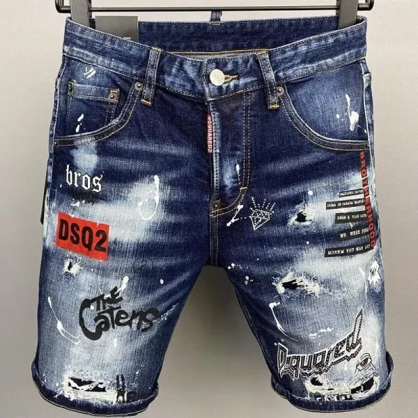 Design Distressed Cuffed Denim Shorts Light Wash - 11