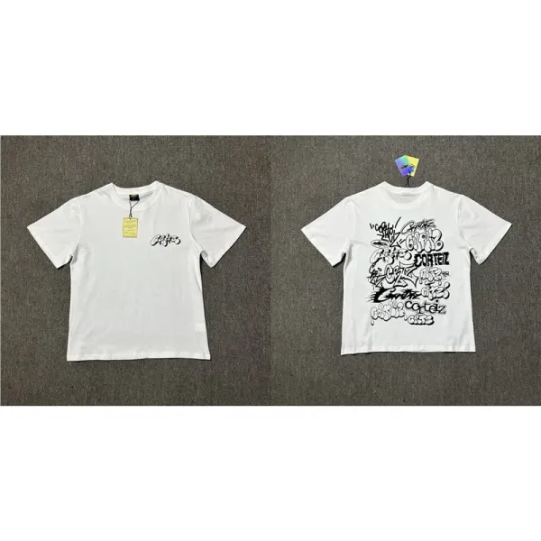Corteiz Graffiti Print T-Shirt White - 1