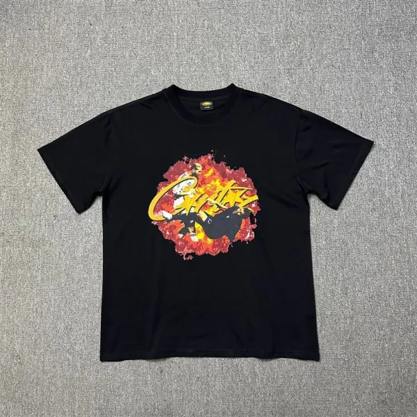 Design Graphic Flame Logo Black T-Shirt - 32