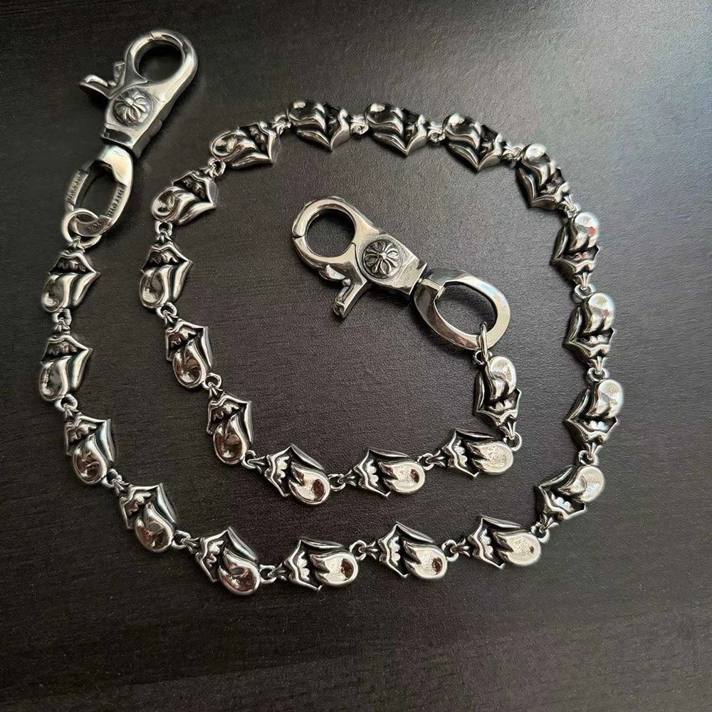 Chrome Hearts Rolling Stones Tongue Chain Necklace Silver Jewelry - 2