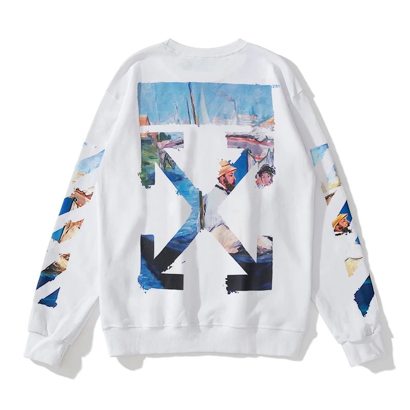 Off-White Diagonal Print Zip-Up Hoodie Black - 75