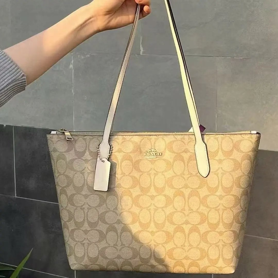 Coach Signature Canvas Tote Bag Beige Tote Bag - 6