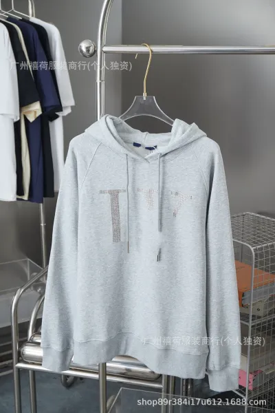 Design TTT Rhinestone Embellished Gray Hoodie - 1