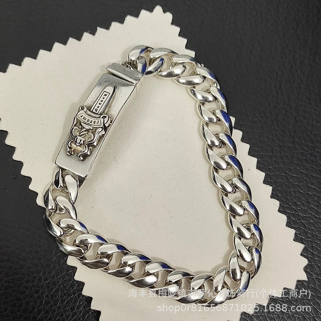 Chrome Hearts Floral Link Bracelet Silver Jewelry - 4