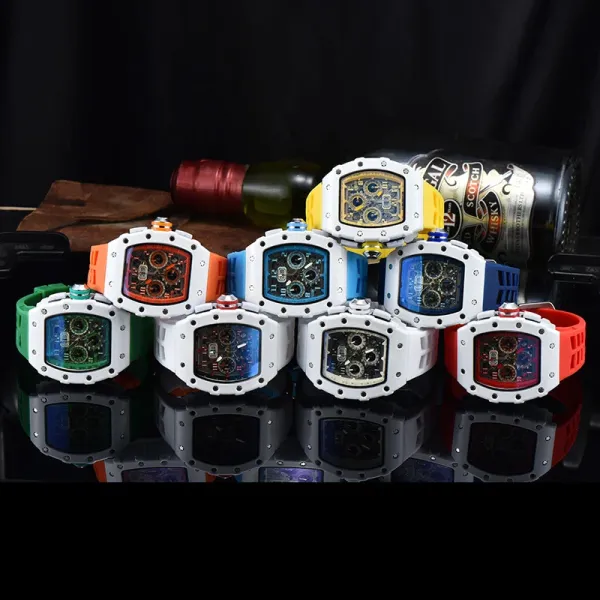 Richard Mille RM 011 White Ceramic Yellow Accents Chronograph Watch Watches - 2