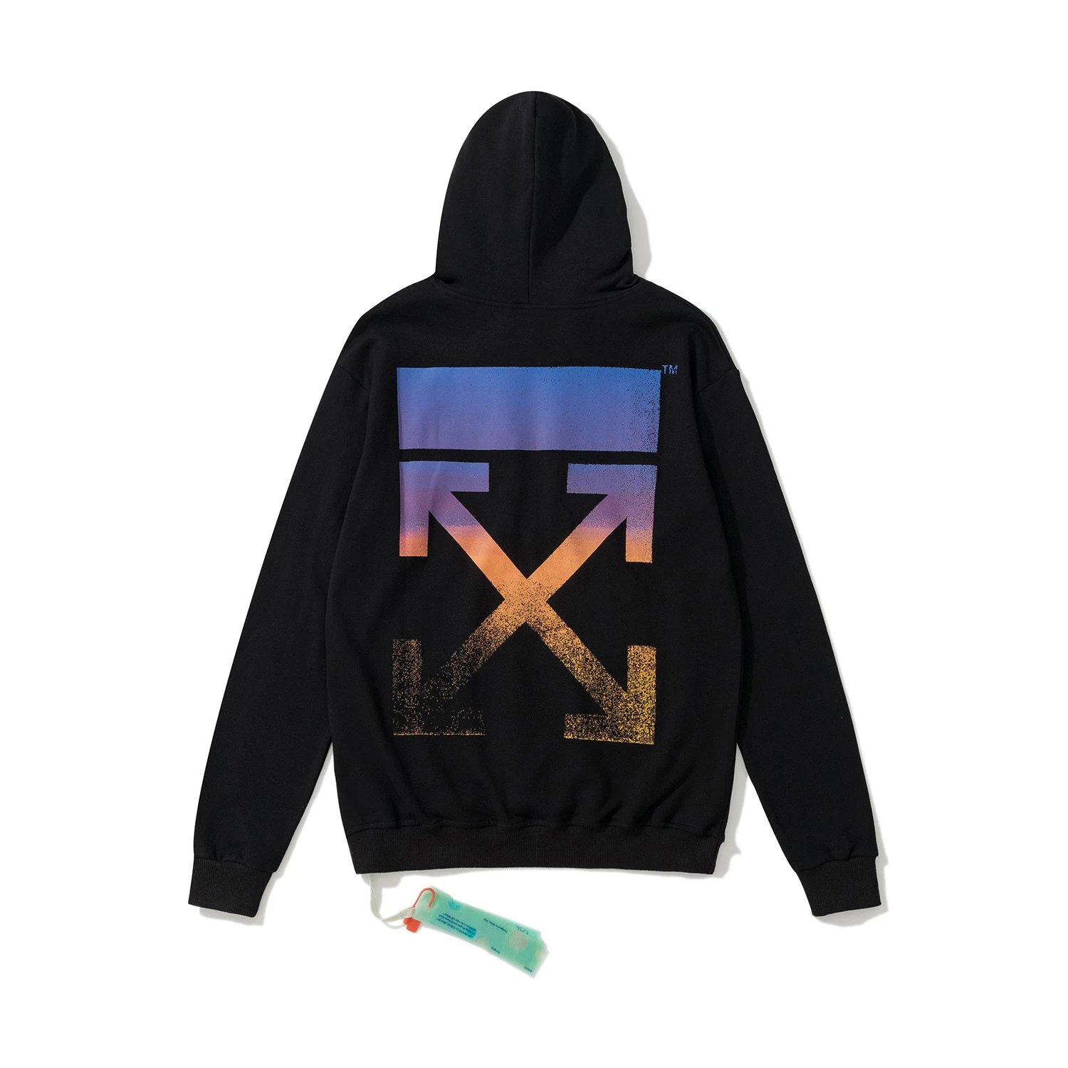 Off-White Diagonal Print Zip-Up Hoodie Black - 40
