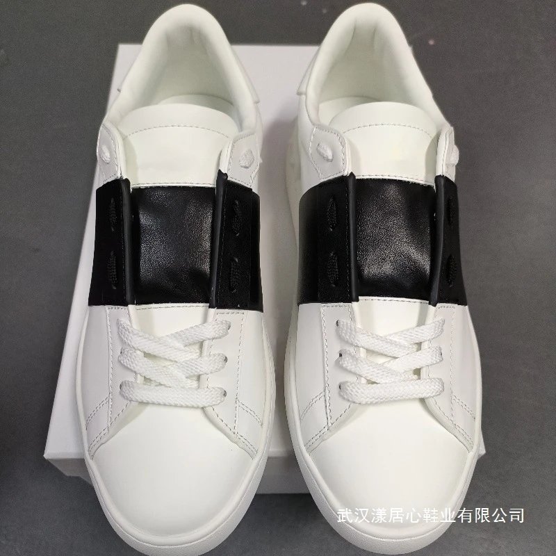 Valentino Rockstud Leather Sneakers White with Silver Panel - 4