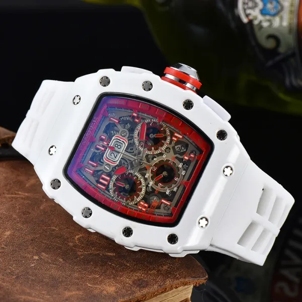 Richard Mille RM 011 White Ceramic Yellow Accents Chronograph Watch Watches - 17