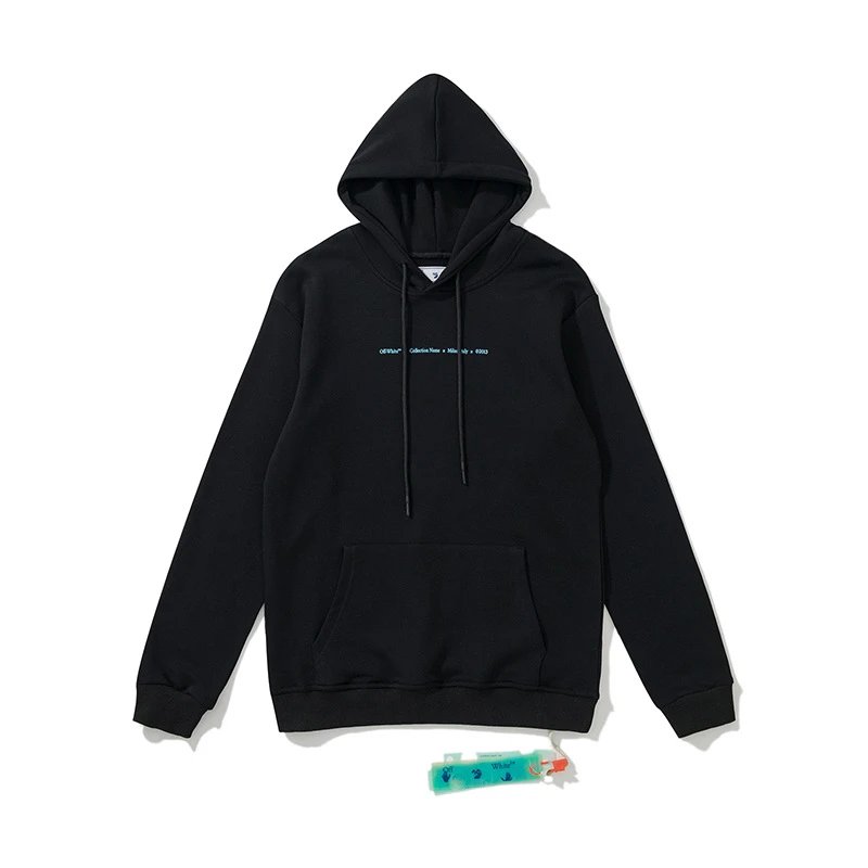 Off-White Diagonal Print Zip-Up Hoodie Black - 44