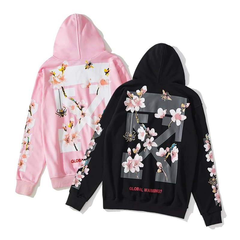 Off-White Diagonal Print Zip-Up Hoodie Black - 55