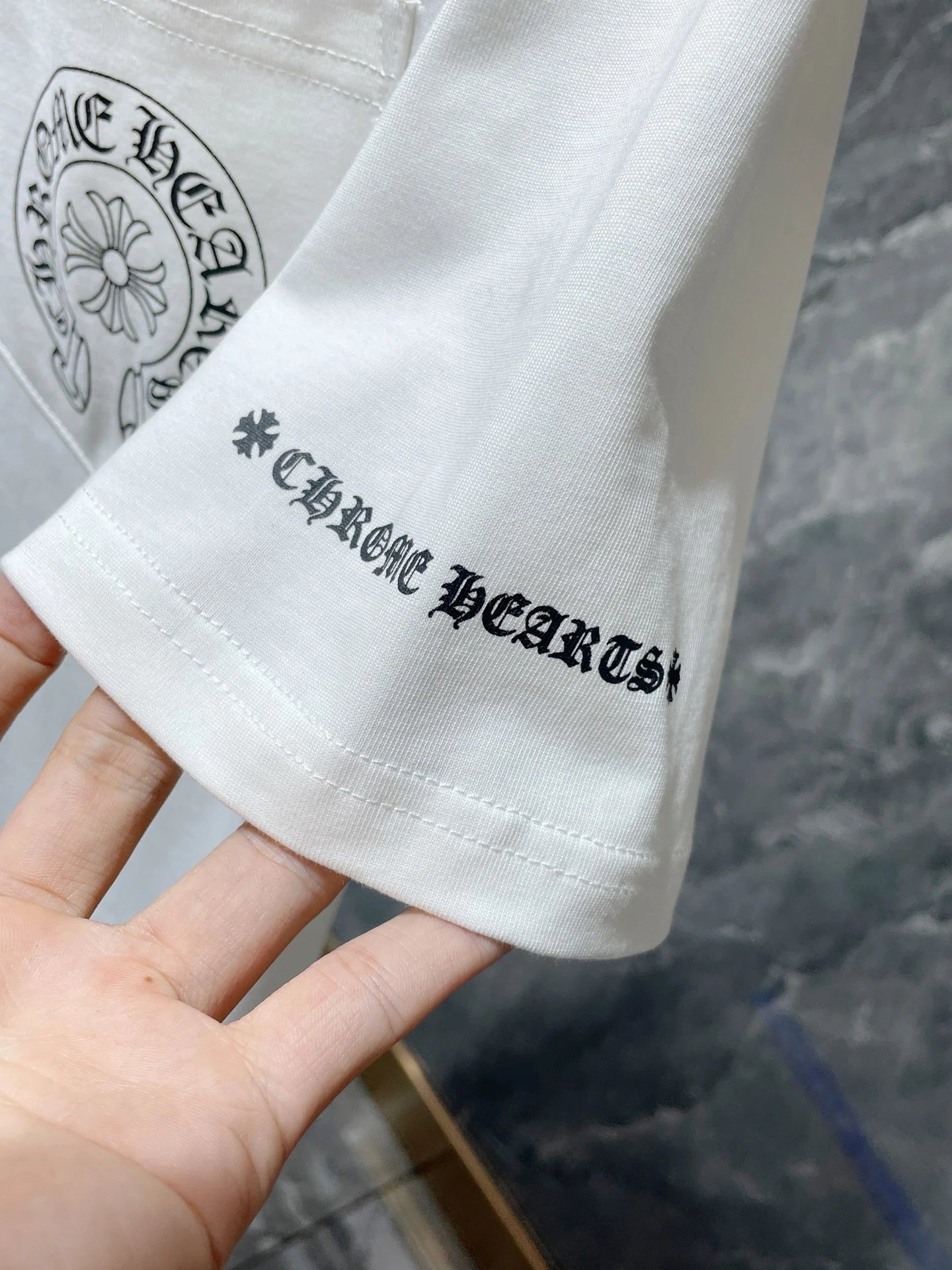 Chrome Hearts Logo Circle Print White T-Shirt - 17