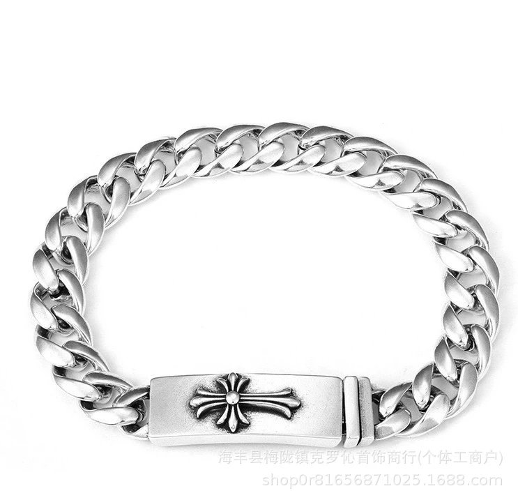 Chrome Hearts Floral Link Bracelet Silver Jewelry - 36