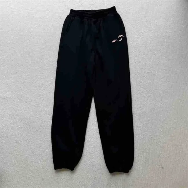 Design Embroidered Logo Sweatpants Black - 1