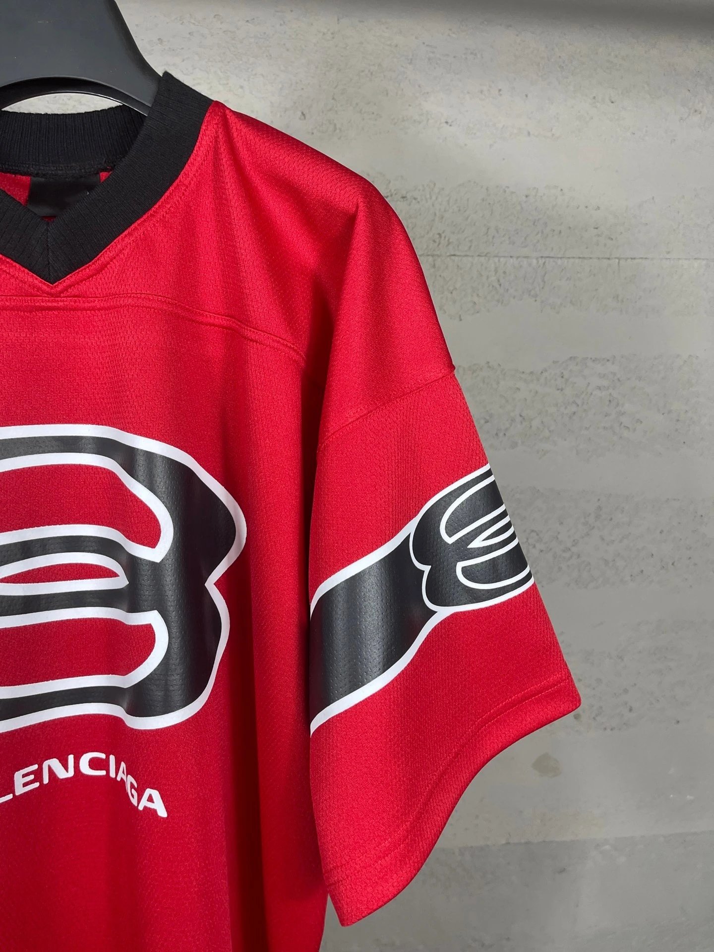 Balenciaga Logo Jersey Red Sports Jersey - 10