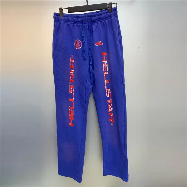 Hellstar Logo Print Sweatpants Blue - 1