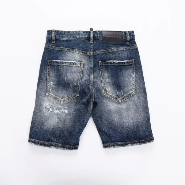 Design Distressed Cuffed Denim Shorts Light Wash - 5
