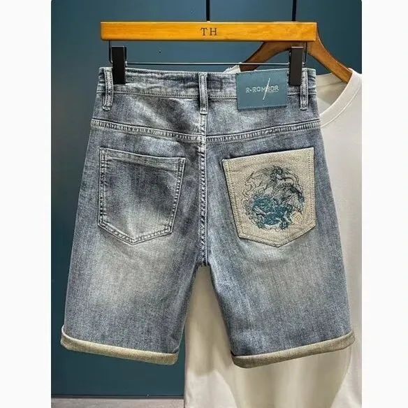 Design Distressed Cuffed Denim Shorts Light Wash - 10