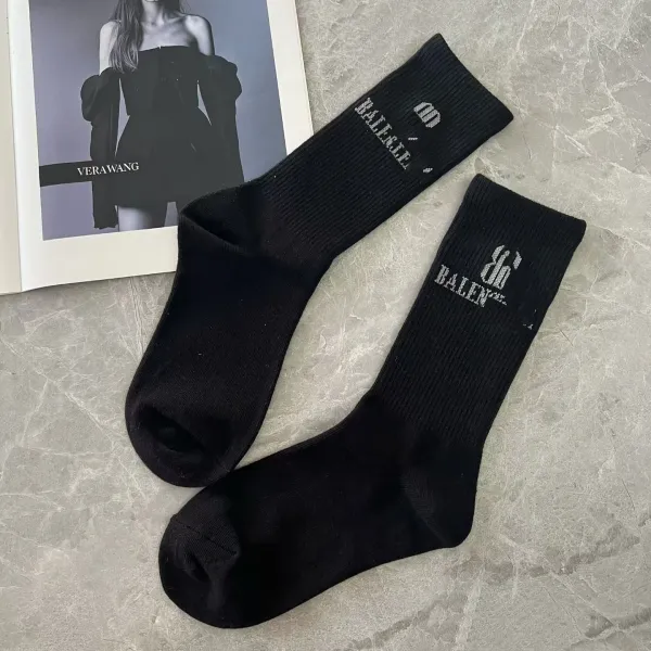 Balenciaga BB Logo Crew Socks White - 7