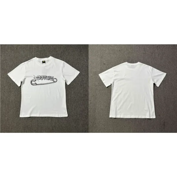 Design Safety Pin Graphic T-Shirt White - 1
