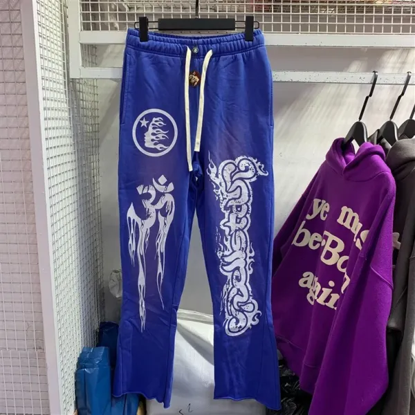 Hellstar Logo Print Sweatpants Blue - 9