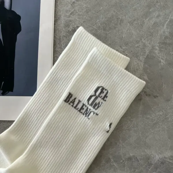 Balenciaga BB Logo Crew Socks White - 6