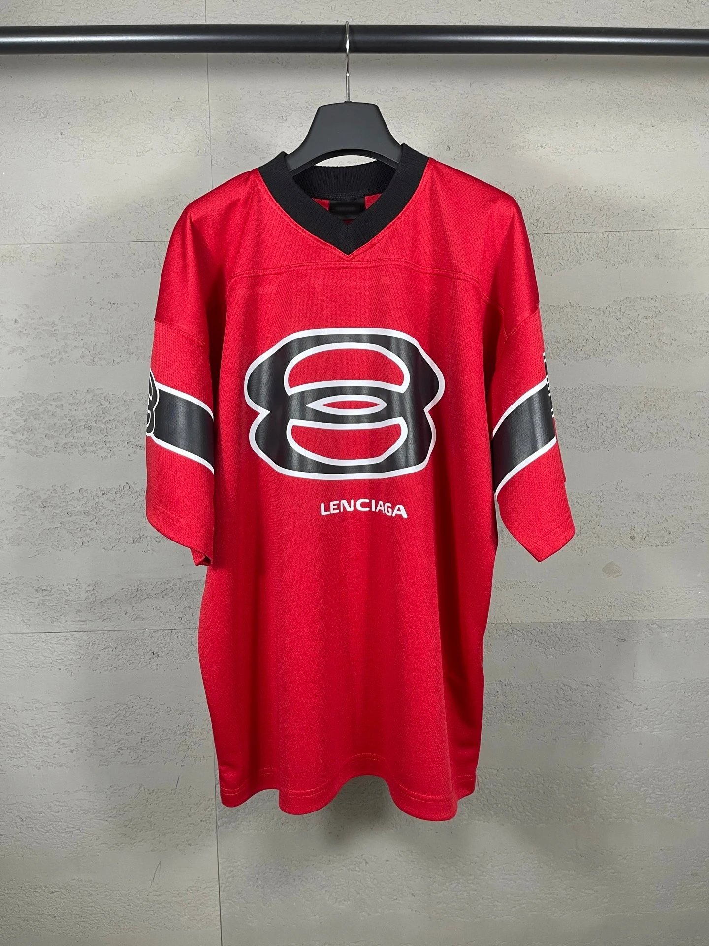 Balenciaga Logo Jersey Red Sports Jersey - 8