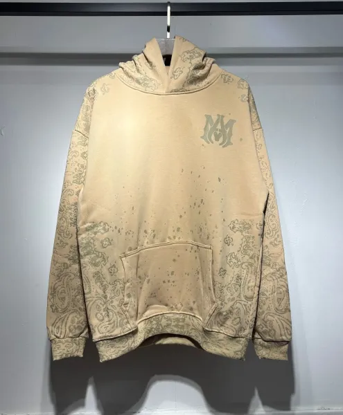 MMY Paisley Print Hoodie Beige - 1