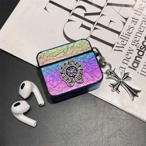 Chrome Hearts x Apple AirPods Pro Case Iridescent Purple Holographic Earphone Case - 1