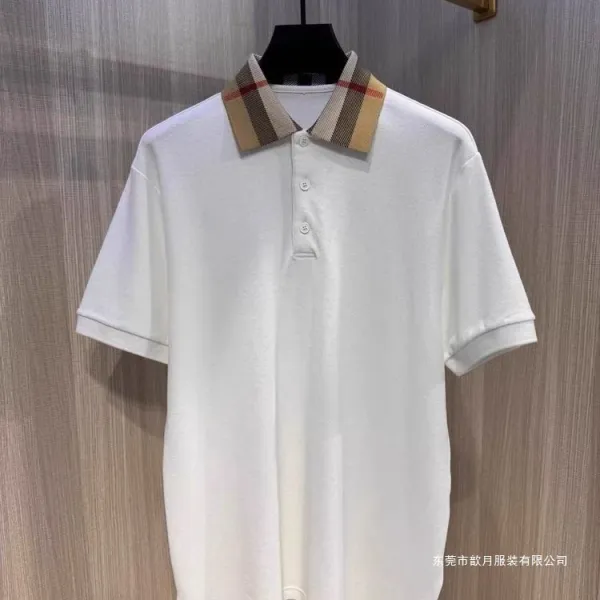 Burberry Classic Check Collar Polo Navy Polo Shirt - 2