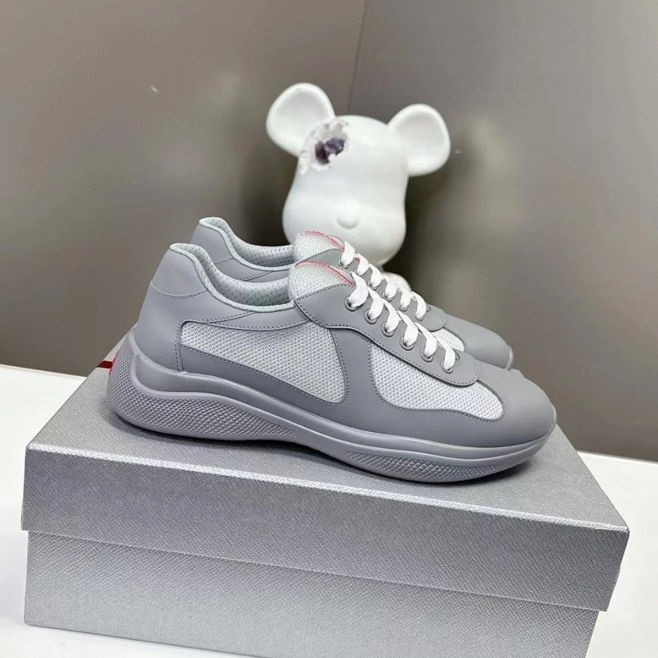 Prada Linea Rossa Runner White Gray Sneakers - 4