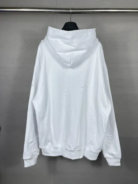 Design Lencia Distressed Logo Hoodie Beige Hoodie - 7