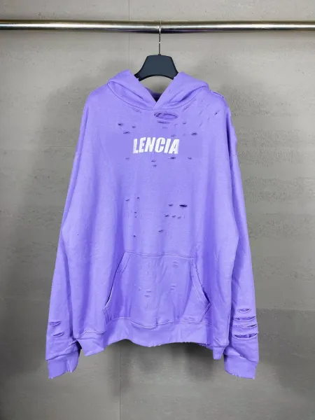 Design Lencia Distressed Logo Hoodie Beige Hoodie - 16
