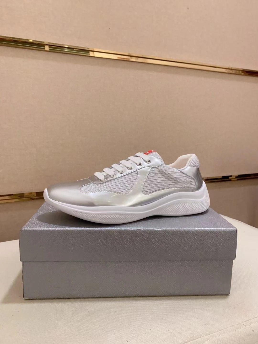 Prada Linea Rossa Runner White Gray Sneakers - 15
