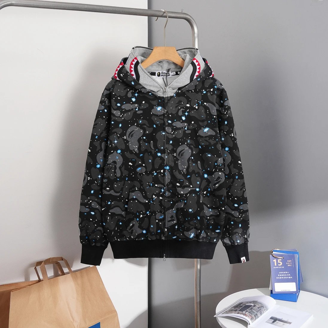 A Bathing Ape ABC Camo Shark Hoodie Multicolor - 3