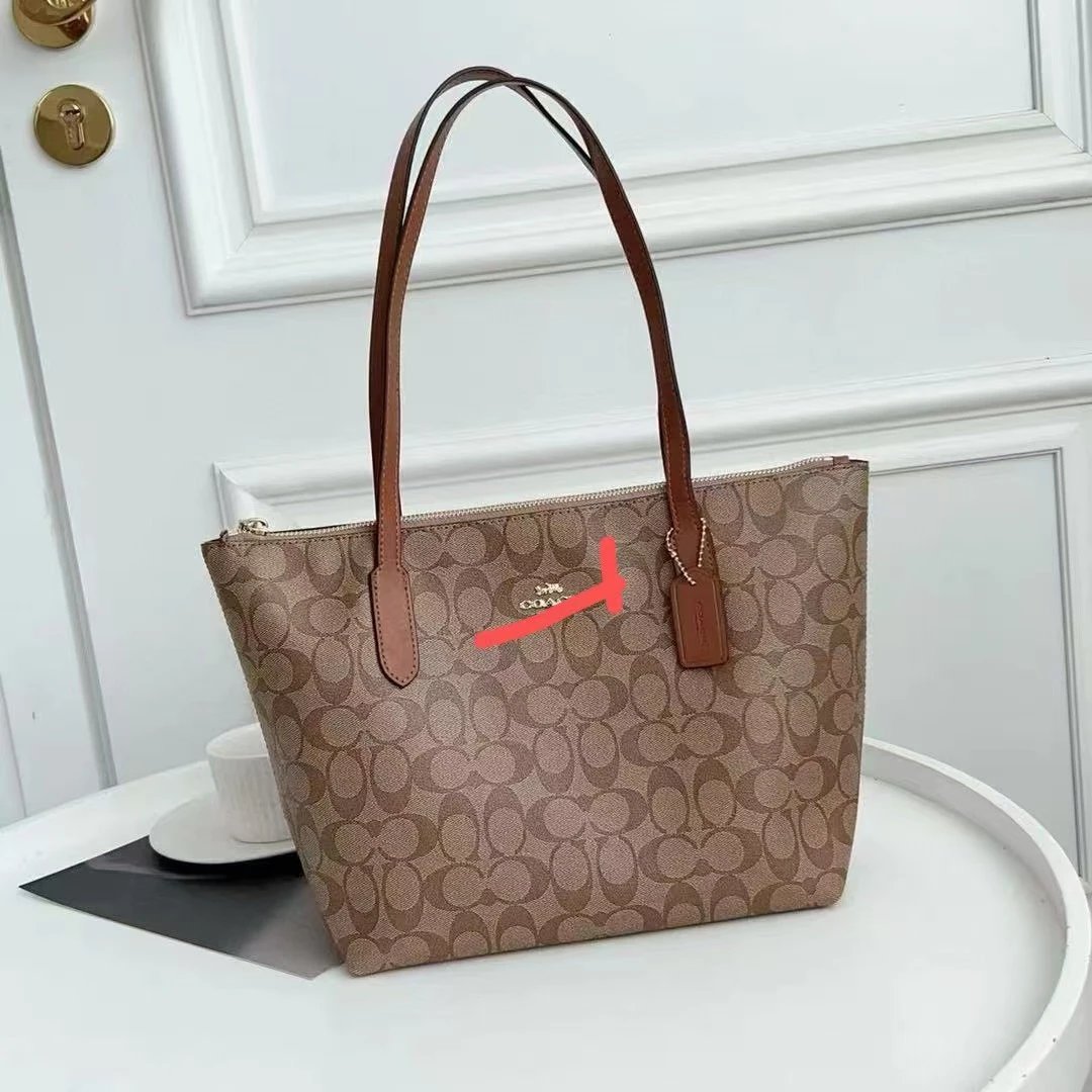 Coach Signature Canvas Tote Bag Beige Tote Bag - 4