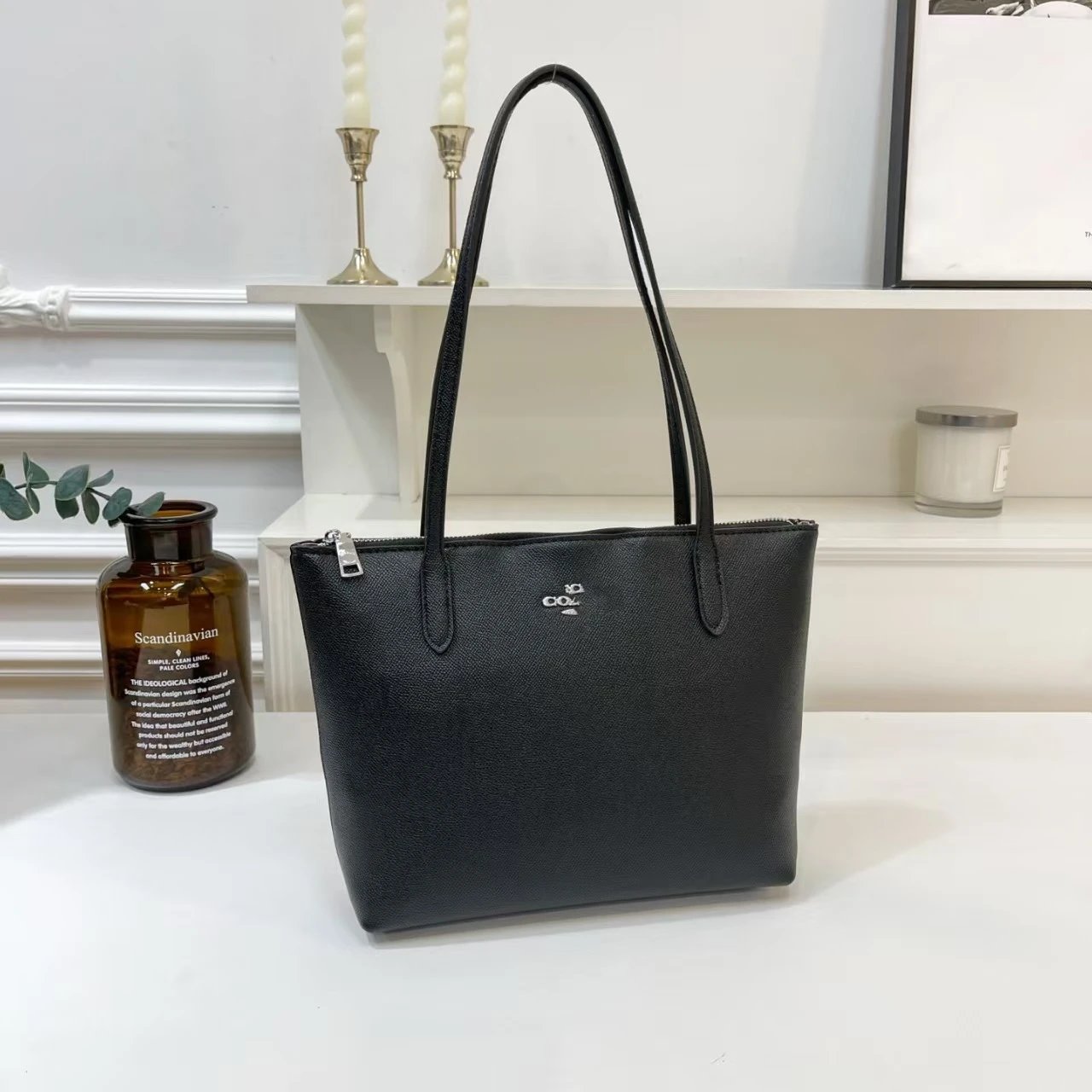 Coach Signature Canvas Tote Bag Beige Tote Bag - 7