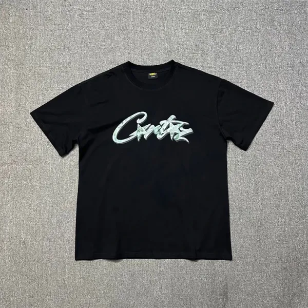 Design Graphic Flame Logo Black T-Shirt - 24