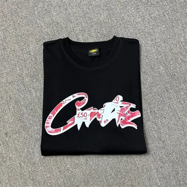 Design Graphic Flame Logo Black T-Shirt - 26