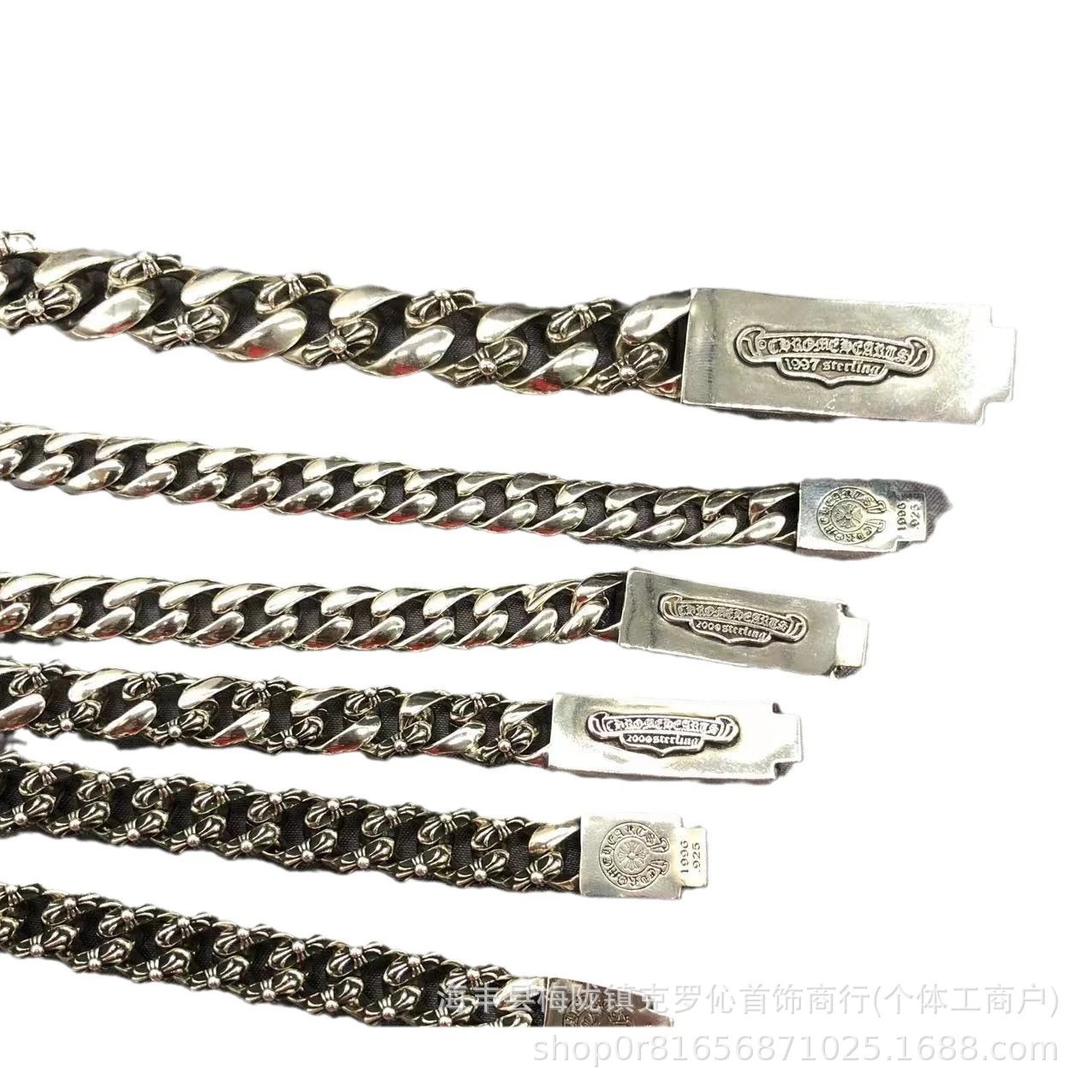 Chrome Hearts Floral Link Bracelet Silver Jewelry - 3