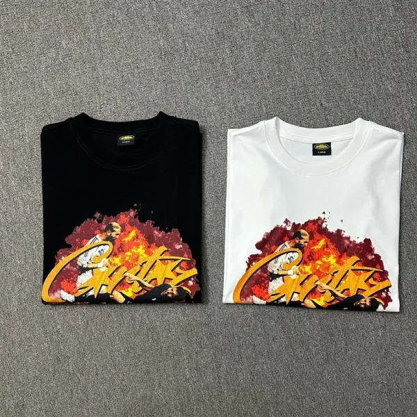 Design Graphic Flame Logo Black T-Shirt - 31