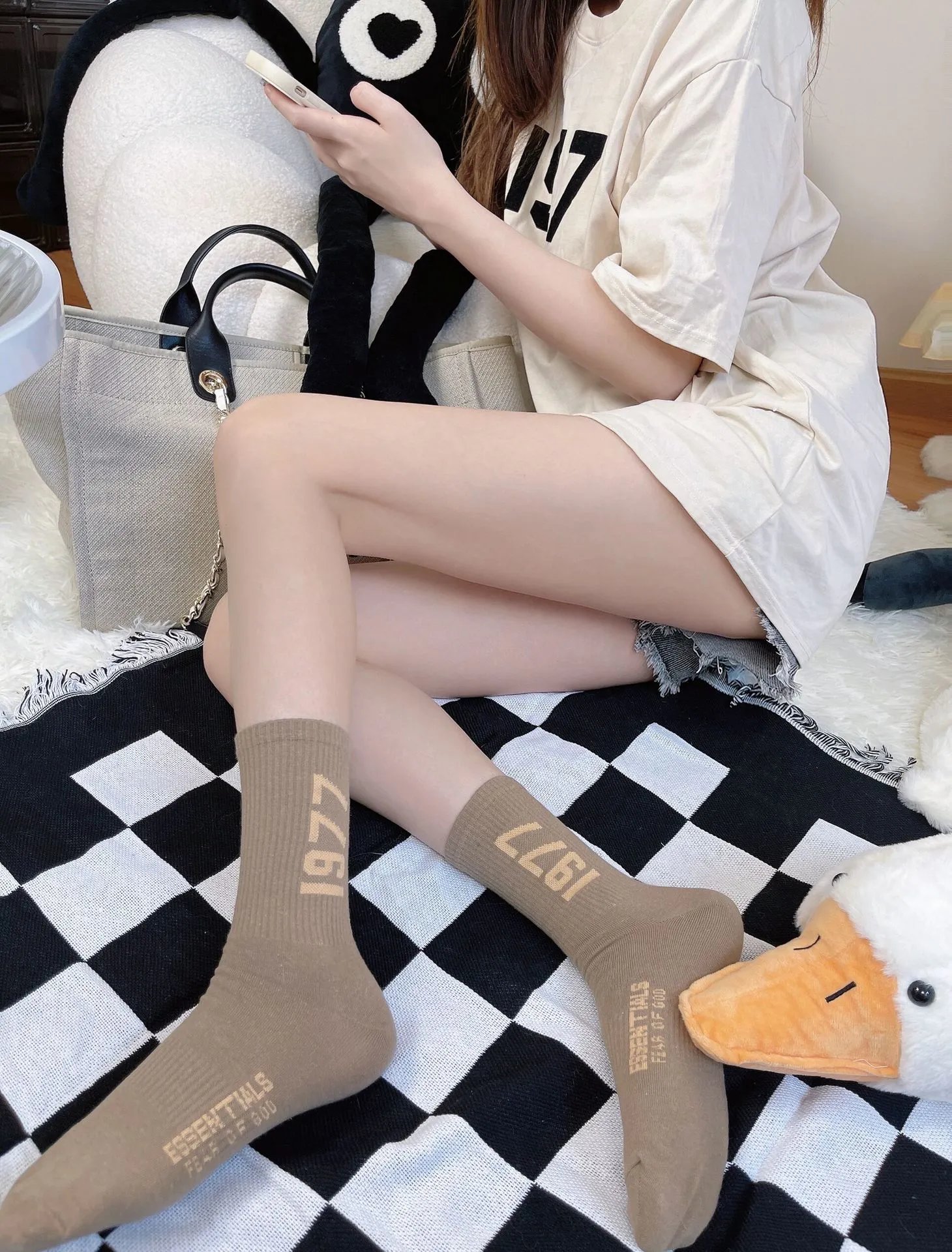 Fear of God Essentials 1977 Crew Socks Beige - 12