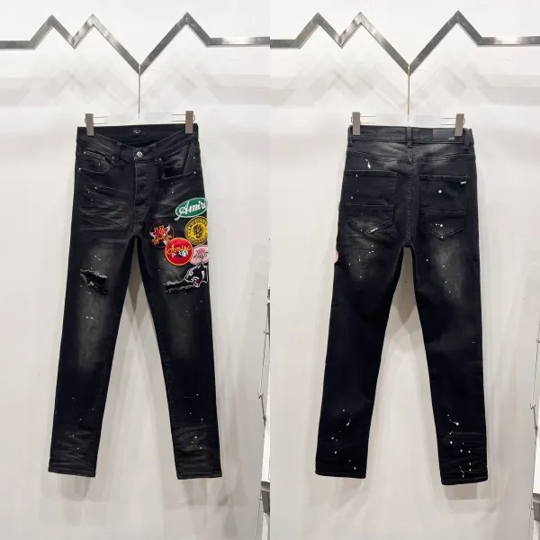 Diesel Distressed Graffiti Print Slim Fit Jeans Black - 15