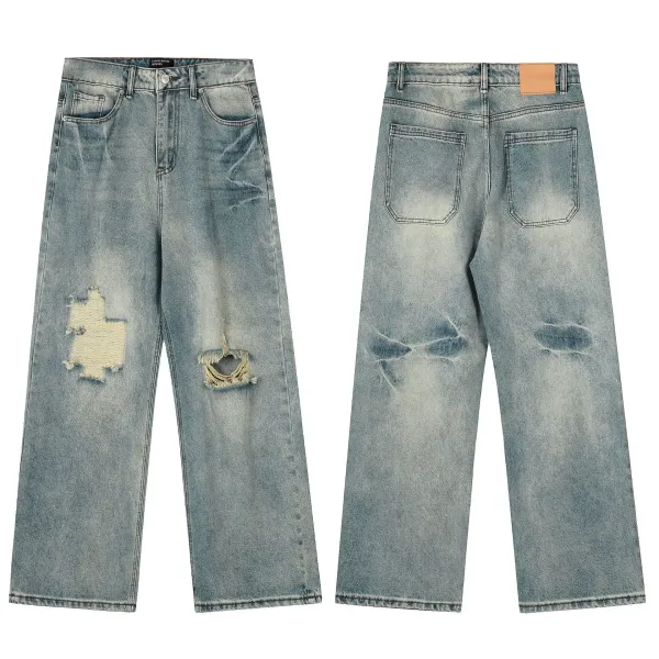 Design Distressed Patchwork Flared Jeans Black - 20