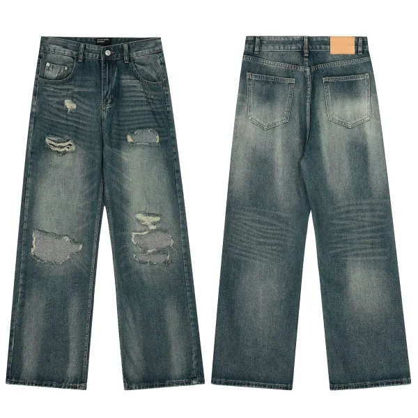 Design Distressed Patchwork Flared Jeans Black - 16