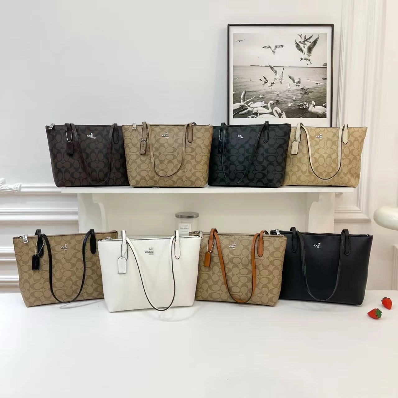 Coach Signature Canvas Tote Bag Beige Tote Bag - 15
