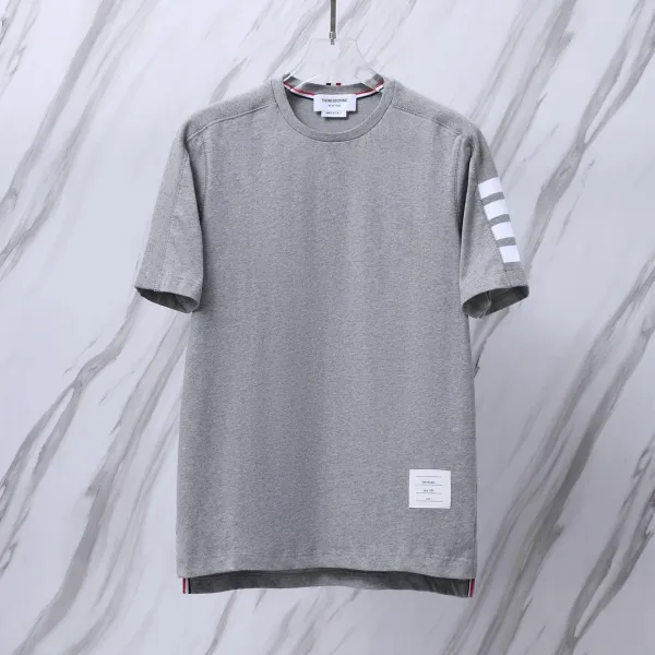 Thom Browne Classic Four-Bar Stripe T-Shirt Gray - 1