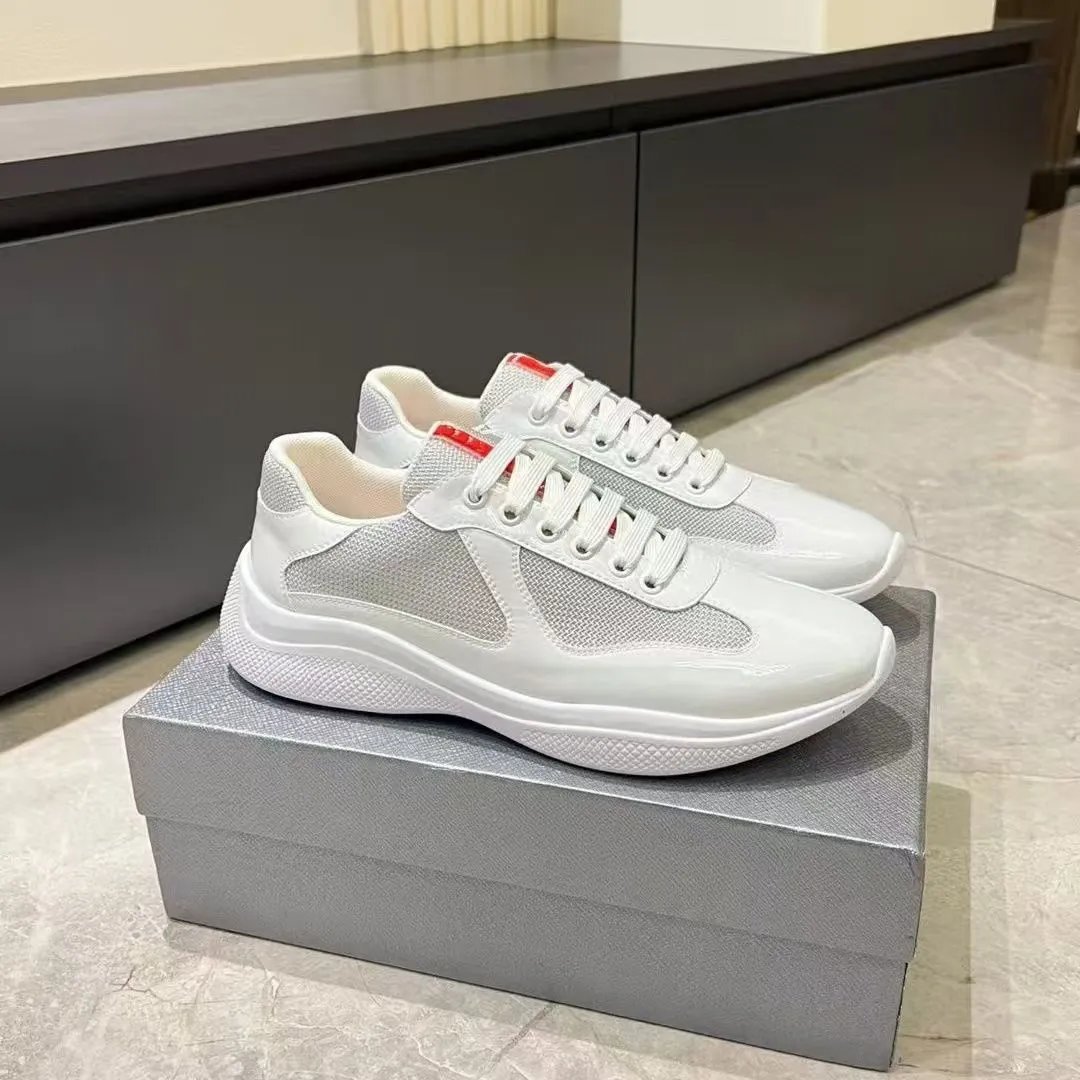 Prada Linea Rossa Runner White Gray Sneakers - 11