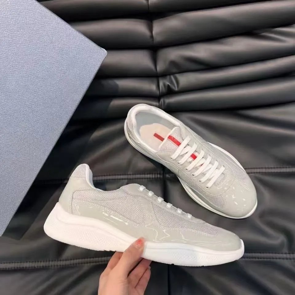 Prada Linea Rossa Runner White Gray Sneakers - 22