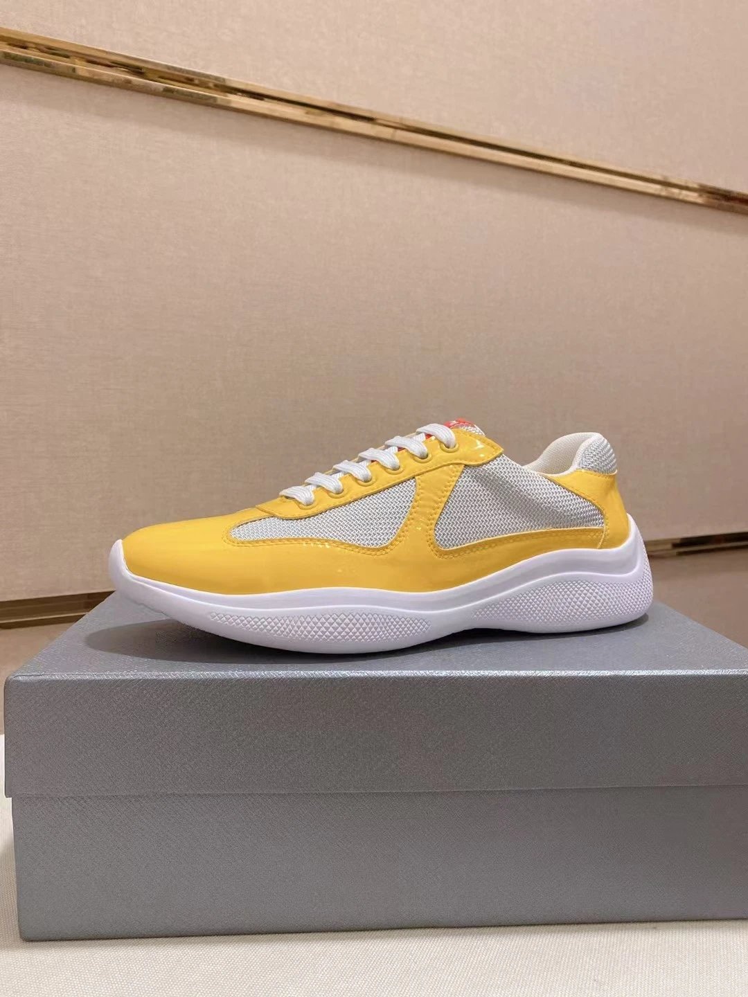 Prada Linea Rossa Runner White Gray Sneakers - 19